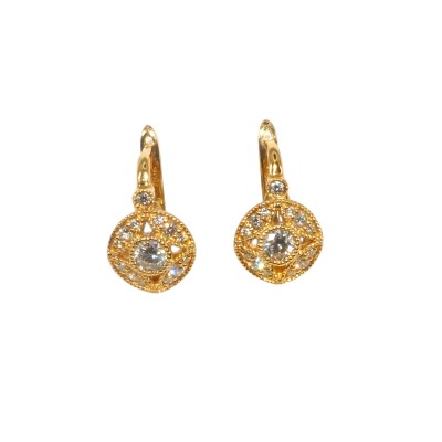 Boucles D'oreilles, Dormeuses Or jaune & Diamants