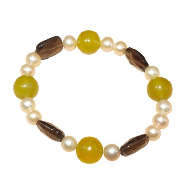 Bracelet Quartz Fumé & Perles D’eau douces