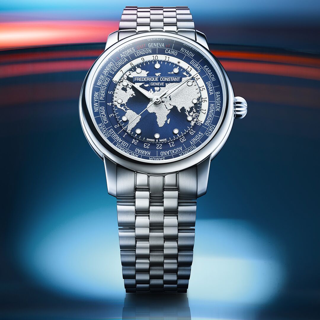 frédérique constant classics worldtimer bracelet acier