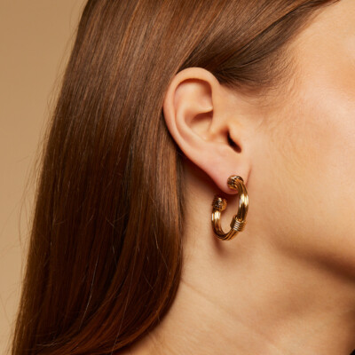 Boucles d'oreilles créoles Ariane petit modèle dorées