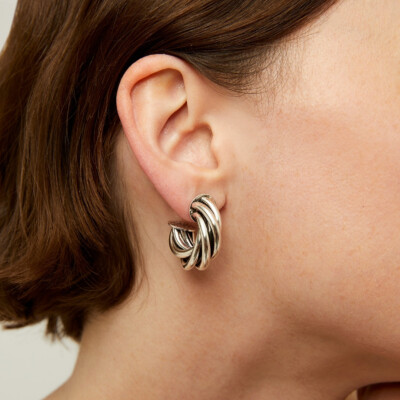 Boucles d'oreilles créoles Atik mini argentées