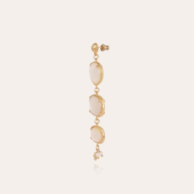 Boucles d'oreilles Silène nacre dorées - Nacre blanche