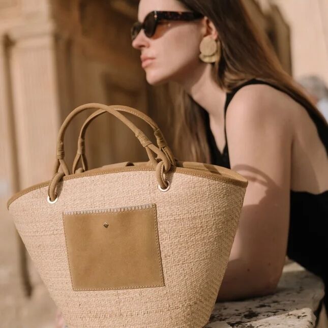 Sac Panier Palas Ocre Raphia vue 2