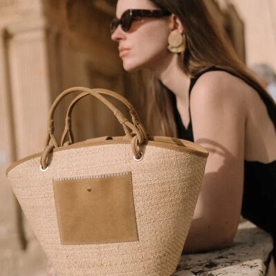 Sac Panier Palas Ocre Raphia
