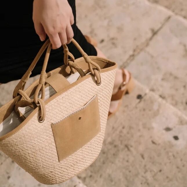 Sac Panier Palas Ocre Raphia vue 3