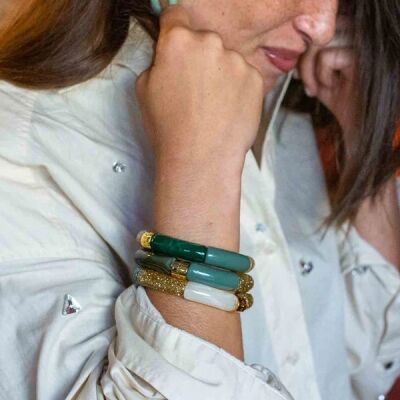 Bracelet Pipoca Verde-ouro 2