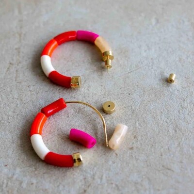Boucles d'oreilles Bola - VERMELHA
