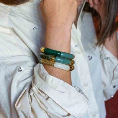 Bracelet Pipoca Verde-ouro