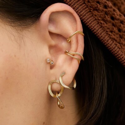 Boucles d'oreilles puces doubles destin