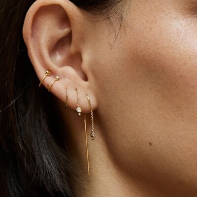 Boucles d'oreilles chaînes éclats