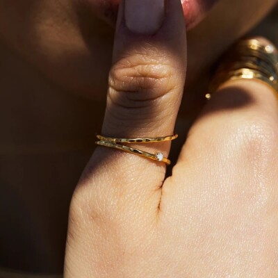 Bague Double Alizés Pacific Opal