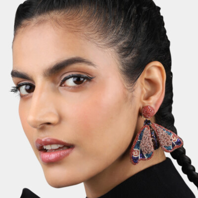 Boucles d'oreilles Moth Beige