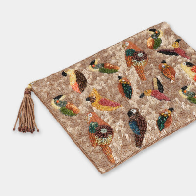 Pochette Multi Birds Sequins