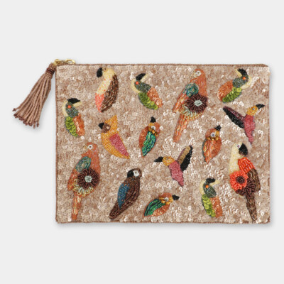 Pochette Multi Birds Sequins