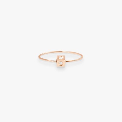 Bague Cubix or rose diamants