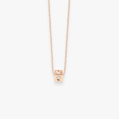 Collier Cubix or rose diamants