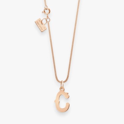 Pendentif Lettrine or rose Lettre C