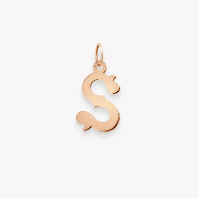Pendentif Lettrine or rose Lettre S