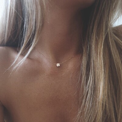 Collier Trèfle Or rose et DTS