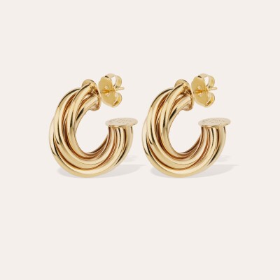 Boucles d'oreilles créoles Atik moyen modèle dorées