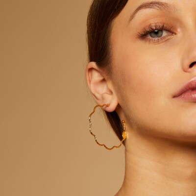 Boucles d'oreilles créoles Florette petit modèle dorées