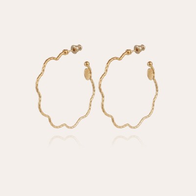 Boucles d'oreilles créoles Florette petit modèle dorées