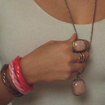 Bracelet Diana Vermillon Torsadé en résine