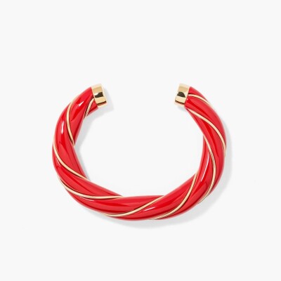 Bracelet Diana Vermillon Torsadé en résine