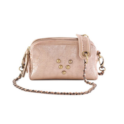 MAKE-ME-UP MINI - Bandoulière Chaîne et Cuir champagne