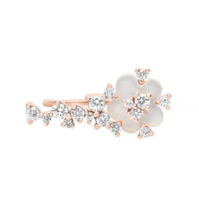 Barrette Fleur Nacre et Diamants