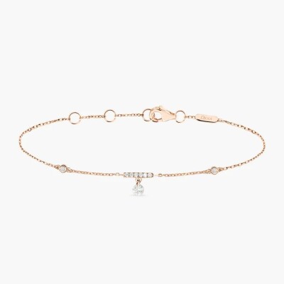 Bracelet Or Rose Ligne Diamants et Pampilles diamants
