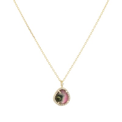 Collier Stella Tourmaline Rainbow et diamants