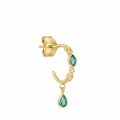 Boucle d'oreilles créole tourmaline et diamants