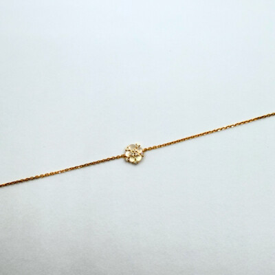 Bracelet Fleur en Nacre et Diamants Or Rose