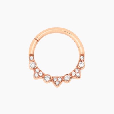 Piercing Créoles Or Rose et Diamants