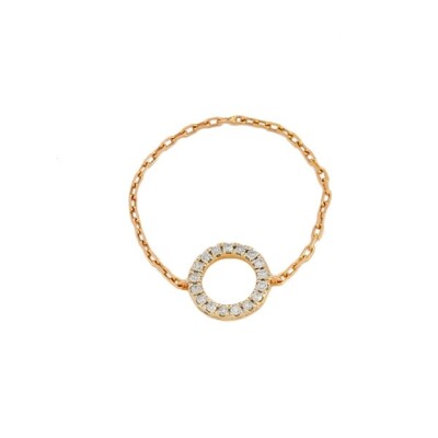 Bague Chaine Cercle de Vie Or Rose Diamants