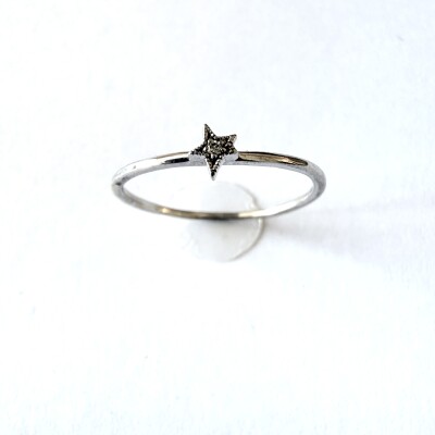 Bague mini étoile Diamants Or gris