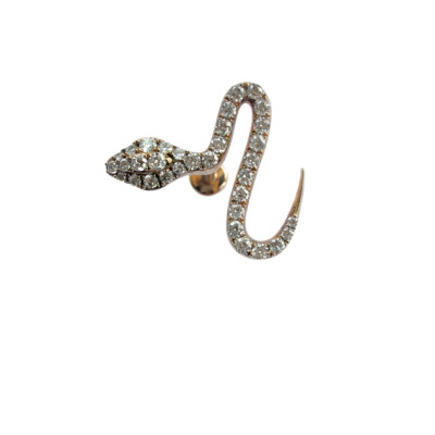 Piercing Or Rose Diamants Motif Serpent