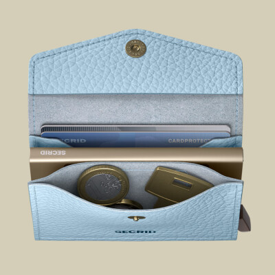 Enveloppe wallet pebble Blue