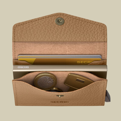 Enveloppe wallet pebble Cappuccino