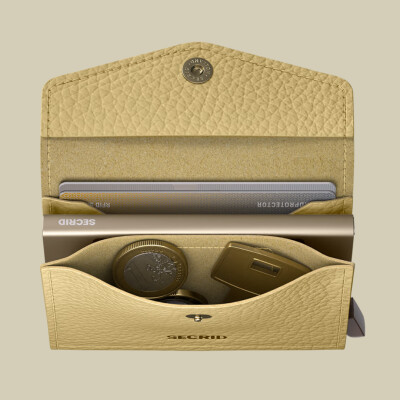 Enveloppe wallet pebble Yellow