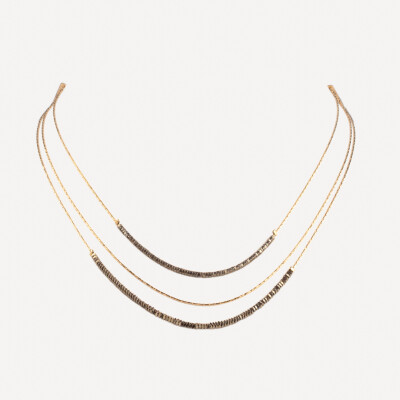 Collier 3 rangs WILD Argenté