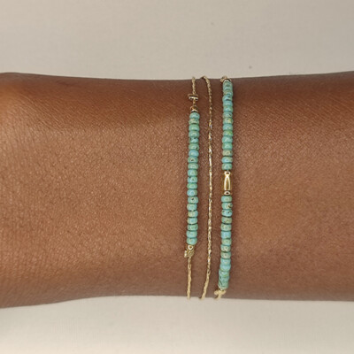 BASIC Bracelet 3 rangs Turquoise