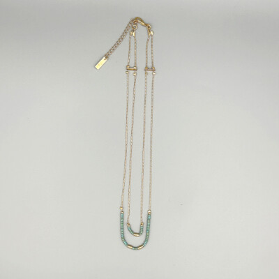BASIC Collier deux rangs Turquoise