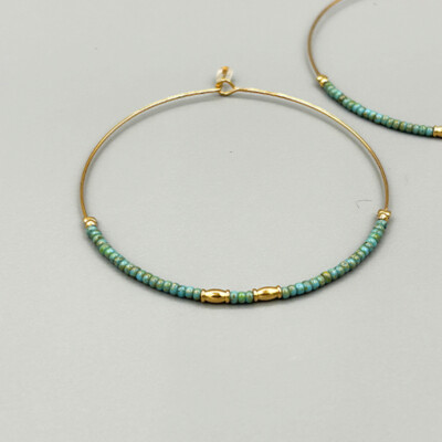 BASIC Créoles Turquoise 60mm