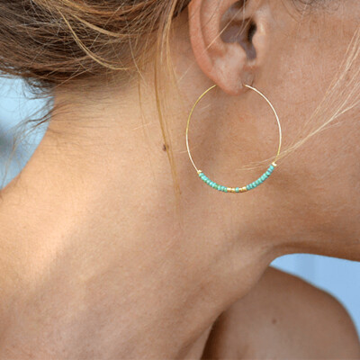 BASIC Créoles Turquoise 40mm