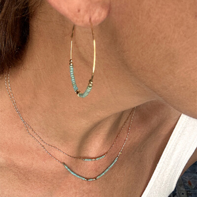 BASIC Créoles Turquoise 40mm