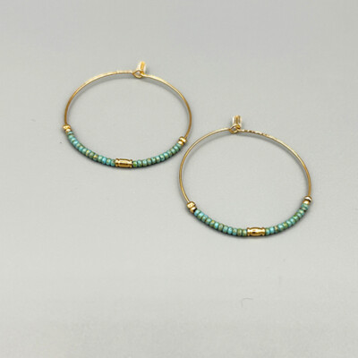BASIC Créoles Turquoise 40mm
