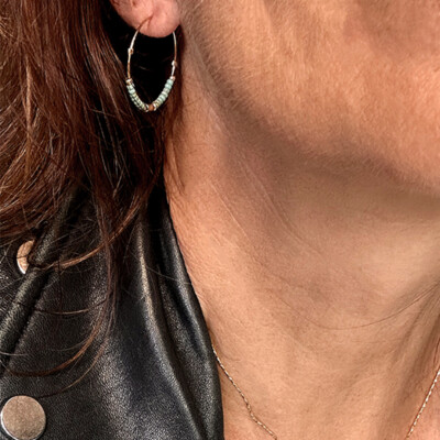 BASIC Créoles Turquoise 25mm