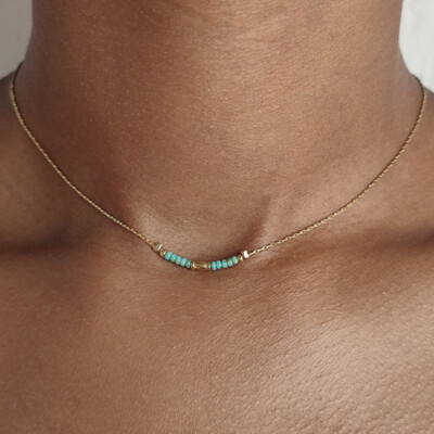 BASIC Collier ras de cou Turquoise